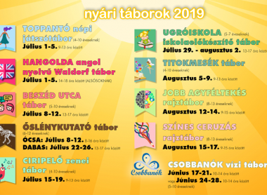 NYÁRI TÁBOROK 2019.