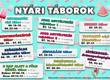 NYÁRI TÁBOROK 2020.