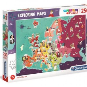 250 DB-OS PUZZLE – FELFEDEZŐ TÉRKÉP – EURÓPA-CLEMENTONI-készségfejlesztő játék