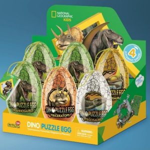 Dinoszaurusz 3D puzzle fém tojásban-készségfejlesztő játék-1 db