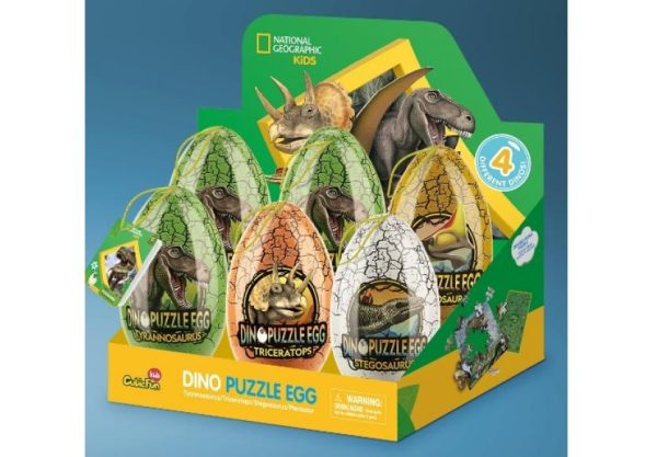 Dinoszaurusz 3D puzzle fém tojásban-készségfejlesztő játék-1 db